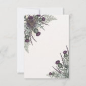 Lila Distel Heide Hochzeit Danke Karte (Rückseite)