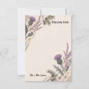 Lila Distel Lavendel Art Deco Hochzeit Danke