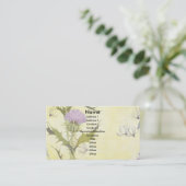 Lila Distel Visitenkarte (Stehend Vorderseite)