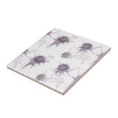 Lila Distelnaturentwurf Fliese (Seite)