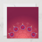Lila Diyas auf Rangoli Einladung (Rückseite)