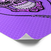 Lila DJ Sugar Skull Poster (Ecke)