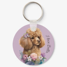Lila Dog Floral Whimsistisch und Niedlich