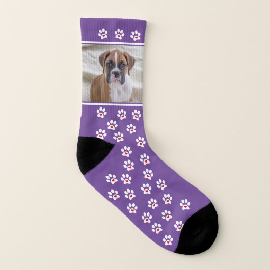 Lila Dog Foto Socken - Individuelle Dockingsocken (Rechts - Außen)