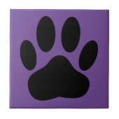 Lila Dog Pawprint Hintergrund Fliese (Vorderseite)