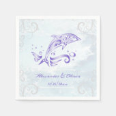 Lila Dolphin Brautparty Napkin Serviette (Vorderseite)
