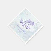 Lila Dolphin Brautparty Napkin Serviette (Ecke)