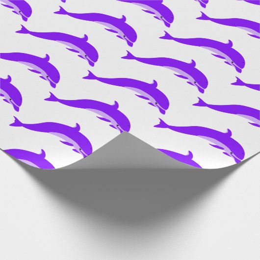 Lila Dolphin-Geschenkwrap Geschenkpapier (Ecke)