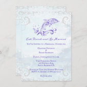 Lila Dolphin Hochzeit Probe Dinner Einladung (Vorne/Hinten)