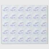 Lila Dolphin-Hochzeitspapier Geschenkpapier (Flach)