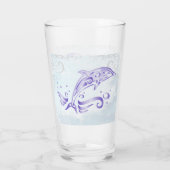 Lila Dolphin Personalisiert Glas (Rückseite)