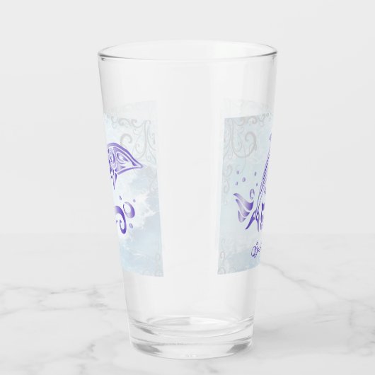 Lila Dolphin Personalisiert Glas (Rechts)