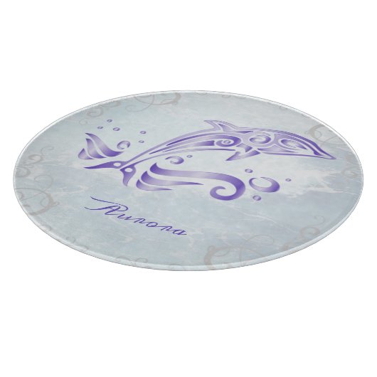 Lila Dolphin-Personalisiert-Schneidebrett Schneidebrett (Ecke)