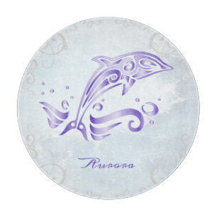 Lila Dolphin-Personalisiert-Schneidebrett Schneidebrett