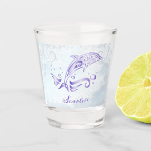 Lila Dolphin-Personalisiert-Shotglas Schnapsglas