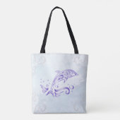 Lila Dolphin Personalisiert Tote Bag Tasche (Rückseite)