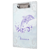 Lila Dolphin Personalisierte Zwischenablage Klemmbrett (Links)