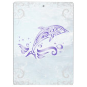 Lila Dolphin Personalisierte Zwischenablage Klemmbrett (Rückseite)