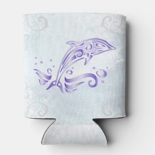 Lila Dolphin Personalisierter Dosenkühler (Rückseite)