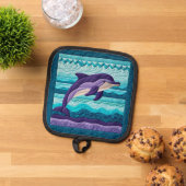 Lila Dolphin Quilt Topflappen (Oben Unten)