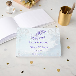 Lila Dolphin Wedding Gästebuch