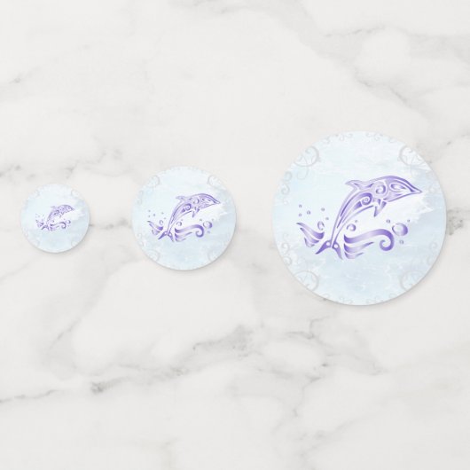 Lila Dolphin Wedding Table Confetti Konfetti (Vorderseiten)