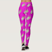 Lila Donkey-Muster, Leggings (Rückseite)