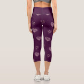 Lila Doodle Hearts Leggings (Rückseite)