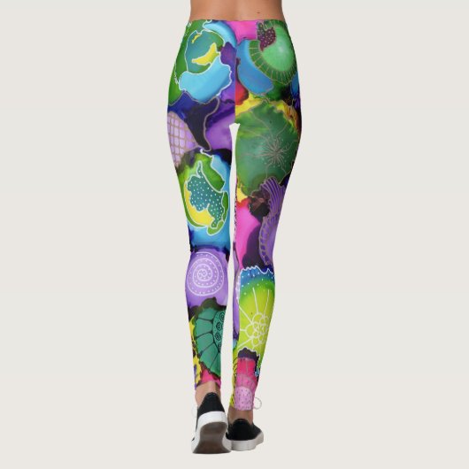 Lila Doodle-Leggings Leggings (Rückseite)