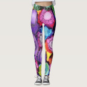 Lila Doodle-Leggings Leggings (Vorderseite)