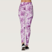 Lila Doppelblüte Blume Leggings (Rückseite)