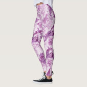 Lila Doppelblüte Blume Leggings (Links)