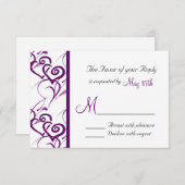 Lila Doppelherzen Weinreben mit RSVP Hochzeit (Vorne/Hinten)