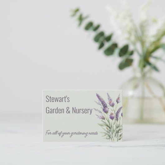 Lila Doppellavender mit QR-Code Visitenkarte (Stehend Vorderseite)