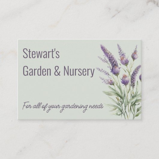 Lila Doppellavender mit QR-Code Visitenkarte (Vorderseite)