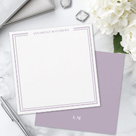 Lila Doppelte Rahmen Monogramm Quadrat Mitteilungskarte