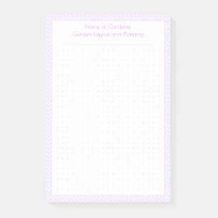 Lila Dot Grid Garden Layout Plan für benutzerdefin Post-it Klebezettel
