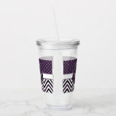 Lila Dots & Chevrons Acryltrinkbecher (Links)