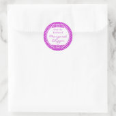Lila Dots-Scanlabel Runder Aufkleber (Tasche)