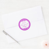 Lila Dots-Scanlabel Runder Aufkleber (Umschlag)