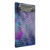 Lila Dotty Abstrakt Mini Klemmbrett (Schrägansicht)