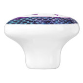 Lila Dotty Abstrakt Monogram Keramikknauf (Seitenansicht)