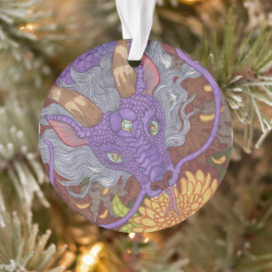 Lila Drache Bloom Ornament