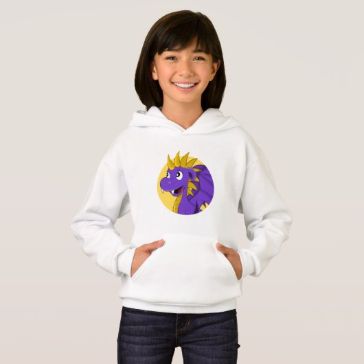 Lila Drache Cartoon Hoodie (Vorne ganz)