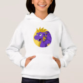 Lila Drache Cartoon Hoodie (Vorderseite)