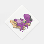 Lila Drache entspannt auf Liegestuhl Serviette (Ecke)