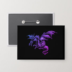Lila Drache gegen Schwarz Button