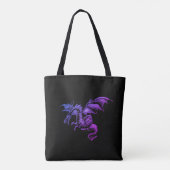 Lila Drache gegen Schwarz Tasche (Rückseite)