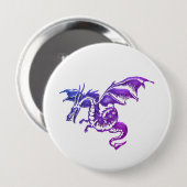 Lila Drache gegen Weiß Button (Vorne & Hinten)