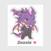 Lila Drache in einem Anzug Aufkleber (Blatt)